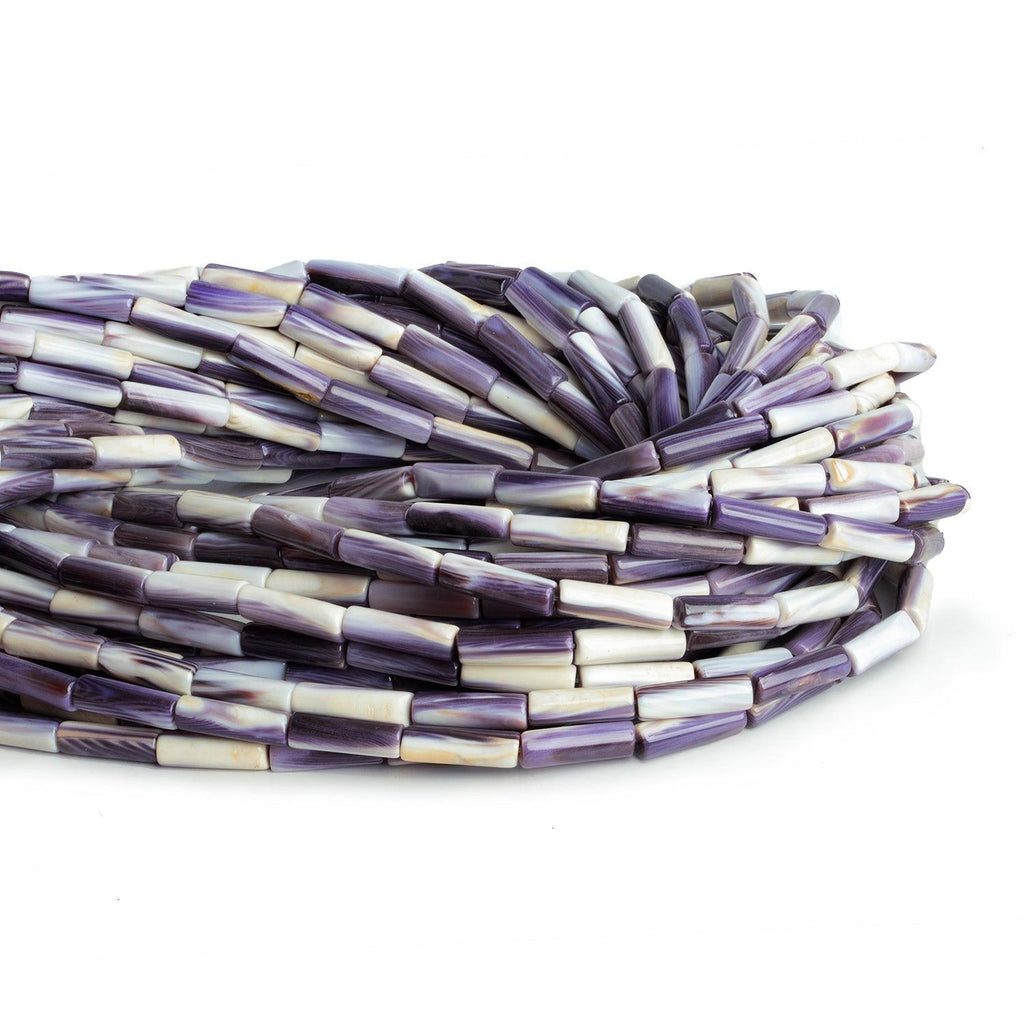 13x4mm Wampum Shell Plain Tube Beads 16 inch 28 pieces - The Bead Traders