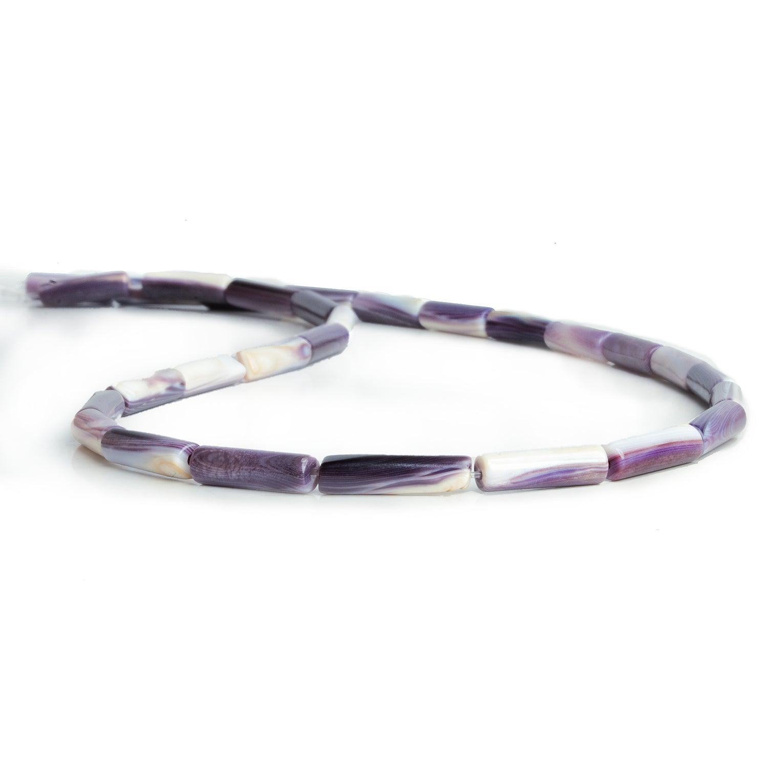 13x4mm Wampum Shell Plain Tube Beads 16 inch 28 pieces - The Bead Traders