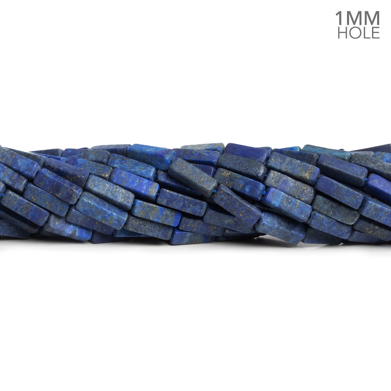 13x5mm Matte Lapis Lazuli Rectangles 16 inch 27 beads - The Bead Traders