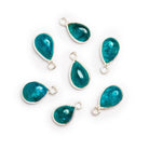 13x8mm Silver Bezeled Apatite Pear Pendant 1 Bead - The Bead Traders