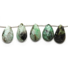 13x9-14.5x9mm Emerald Faceted Pear beads 8 inch 20 pieces - The Bead Traders