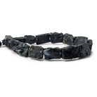 13x9-19x13mm Black Agate Beads Hammer Faceted Rectangle 8 inch 14 pcs - The Bead Traders