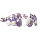 13x9-25x18mm Cape Amethyst faceted pear briolettes 7 inch 13 pieces - The Bead Traders