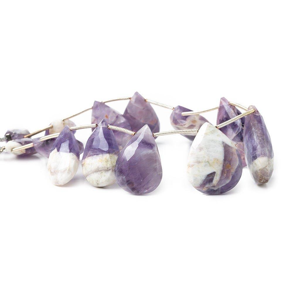 13x9-25x18mm Cape Amethyst faceted pear briolettes 7 inch 13 pieces - The Bead Traders