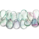 13x9.5mm-17x12mm Banded Fluorite Plain Pear Beads 7 inch 36 pieces - The Bead Traders