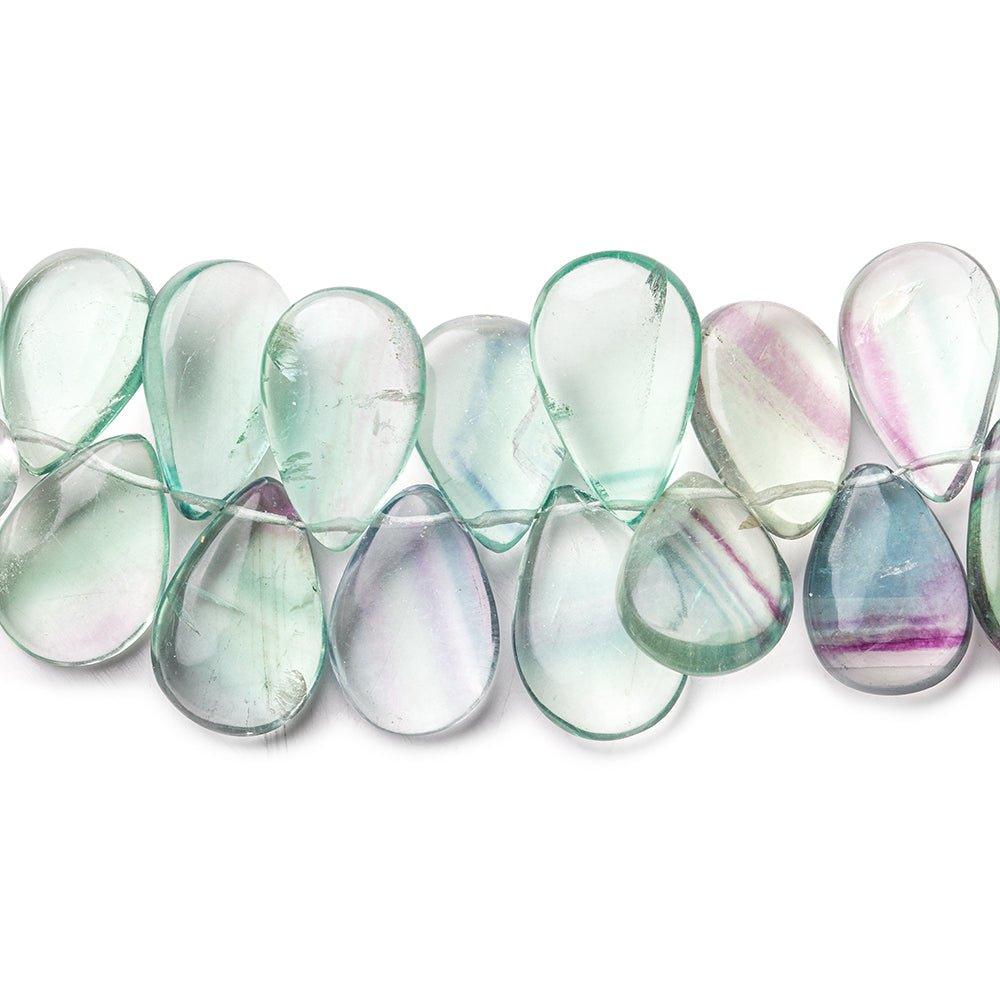 13x9.5mm-17x12mm Banded Fluorite Plain Pear Beads 7 inch 36 pieces - The Bead Traders