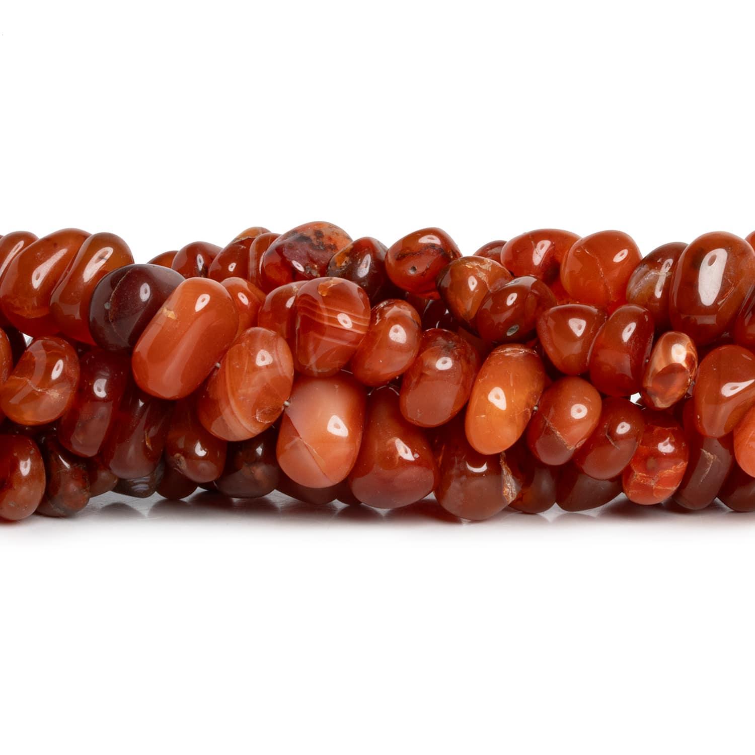13x9mm Carnelian Plain Nuggets 16 inch 64 beads - The Bead Traders