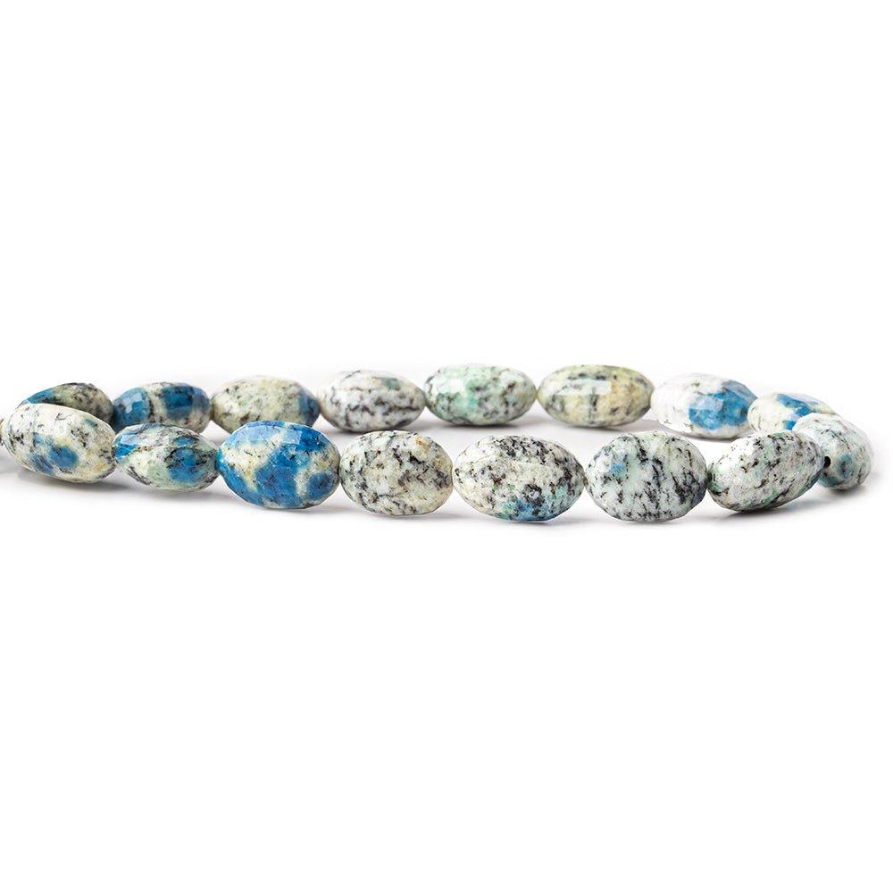 13x9mm K2 Azurite Granite "K2 Jasper" Faceted Oval Beads 8 inch 16 pieces - The Bead Traders