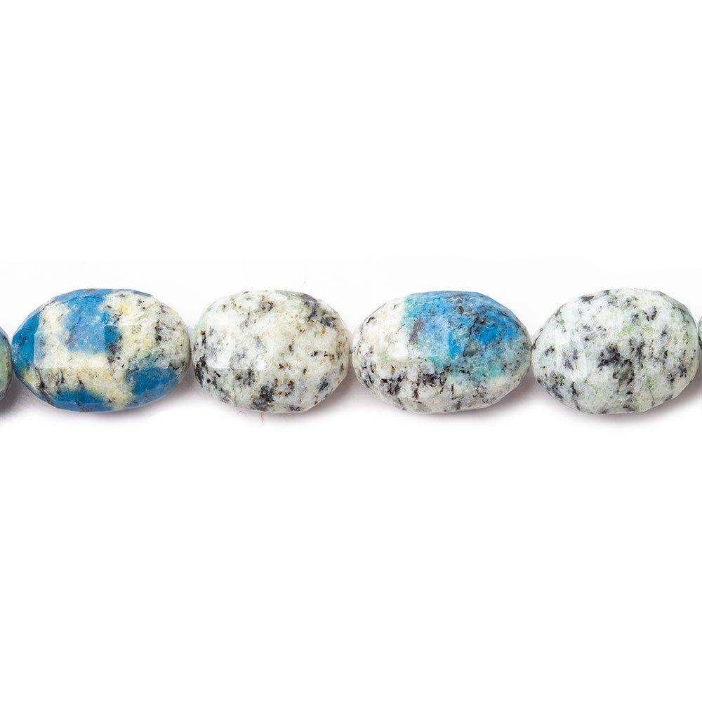 13x9mm K2 Azurite Granite "K2 Jasper" Faceted Oval Beads 8 inch 16 pieces - The Bead Traders