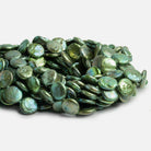 14-15mm Mermaid Green Freshwater Coin Pearls 15 inch 27 pieces - The Bead Traders