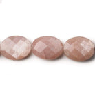 14-16mm Angel Skin Moonstone Faceted Ovals 8 inch 12 beads - The Bead Traders