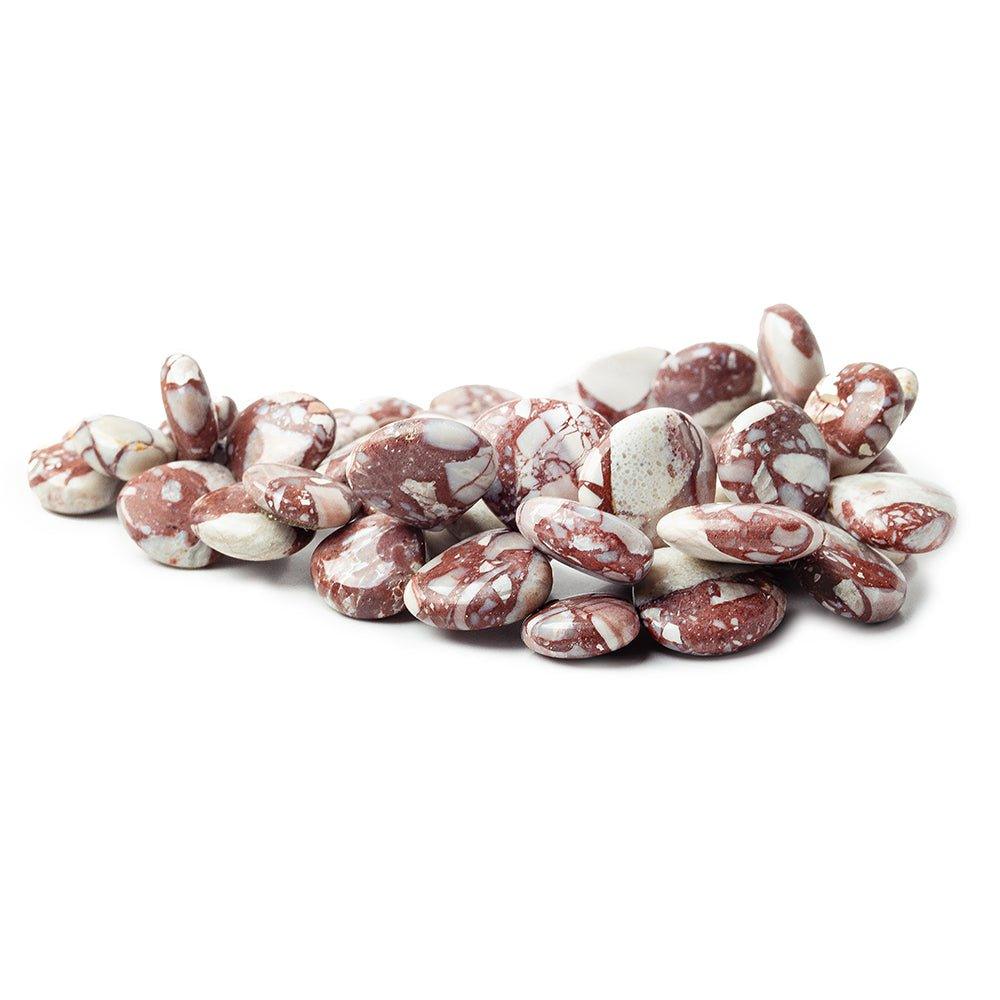 14 - 16mm Red and Grey Brecciated Jasper Plain Heart Beads 8 inch 43 pieces - The Bead Traders
