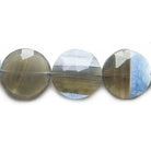14-18mm Owyhee Denim Blue Opal faceted coins 8 inch 13 beads - The Bead Traders