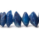 14-19mm Cobalt Blue Agate Beads Tumbled Hammer Faceted Disc 8 inch 21 pcs - The Bead Traders
