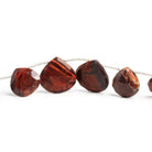 14-19mm Red Tiger's Eye Faceted Hearts 9 inch 13 beads - The Bead Traders