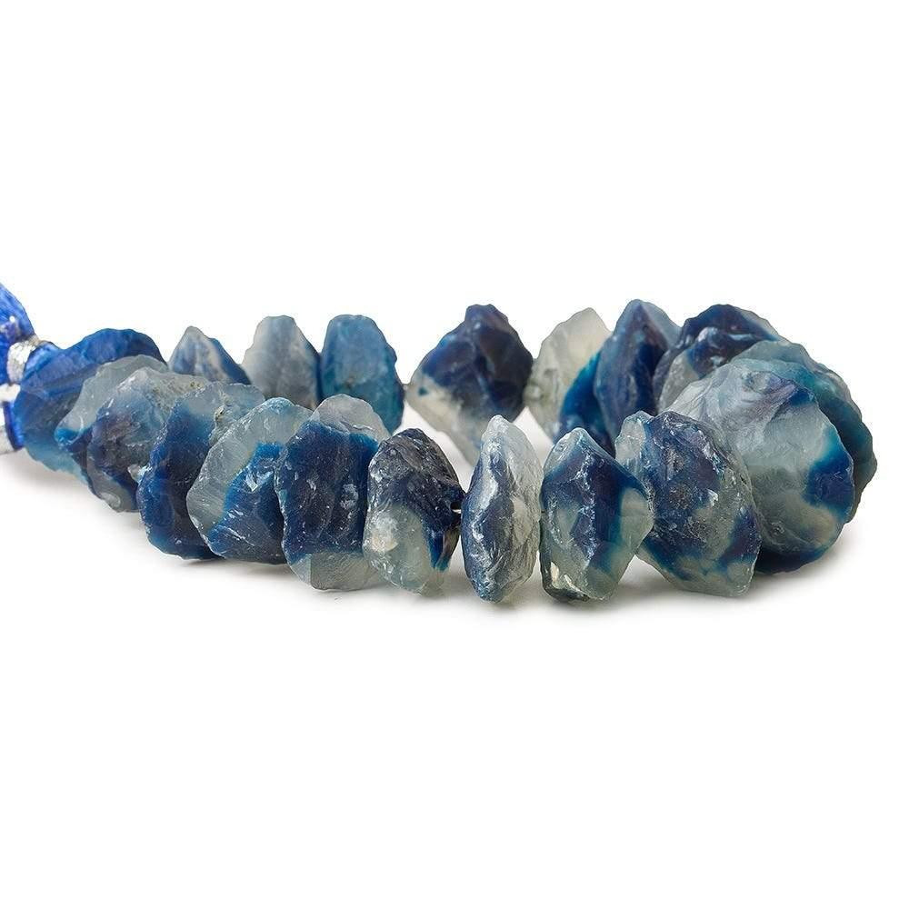 14-20mm Dark Blue Agate Beads Hammer Faceted Disc 8 inch 22 pcs - The Bead Traders