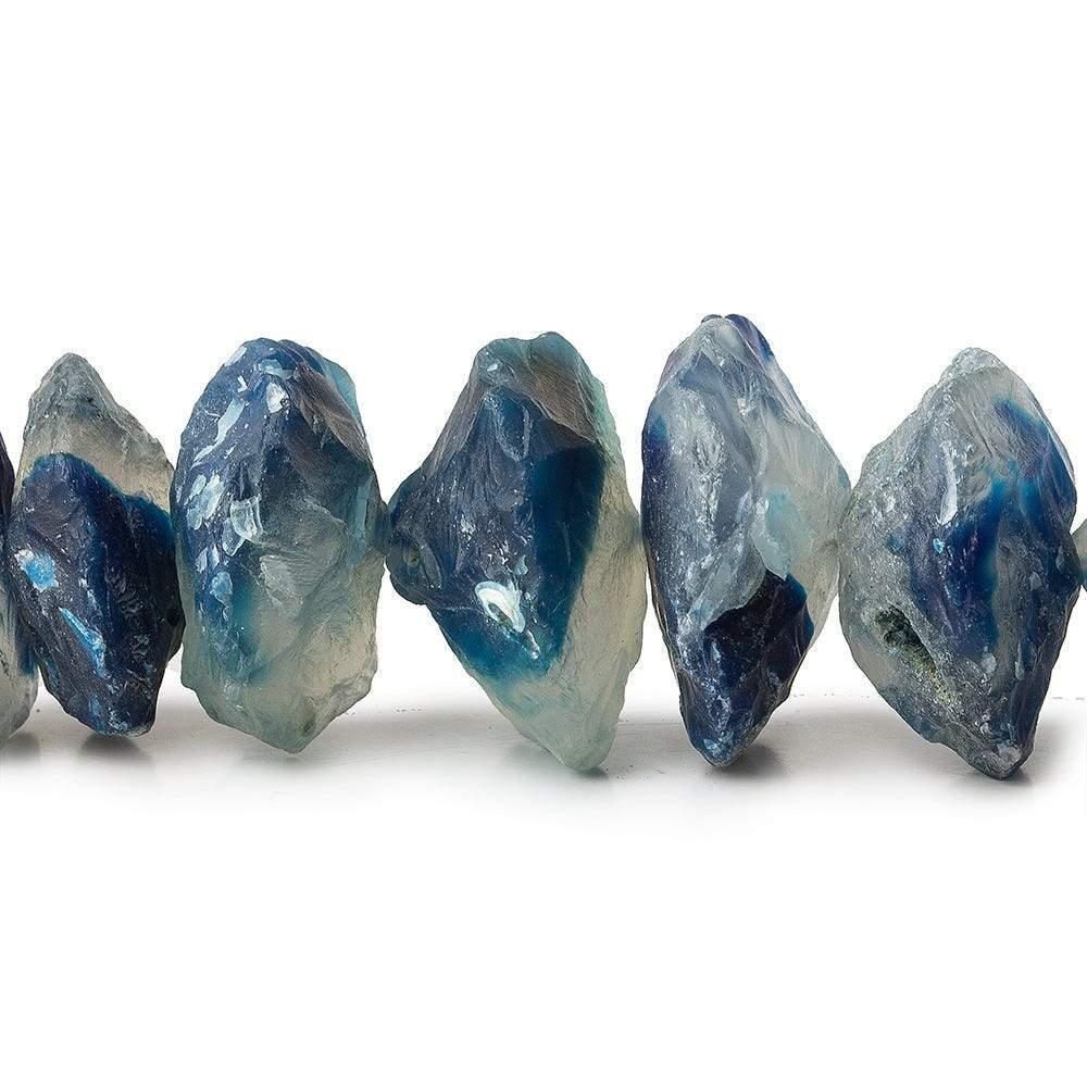 14-20mm Dark Blue Agate Beads Hammer Faceted Disc 8 inch 22 pcs - The Bead Traders