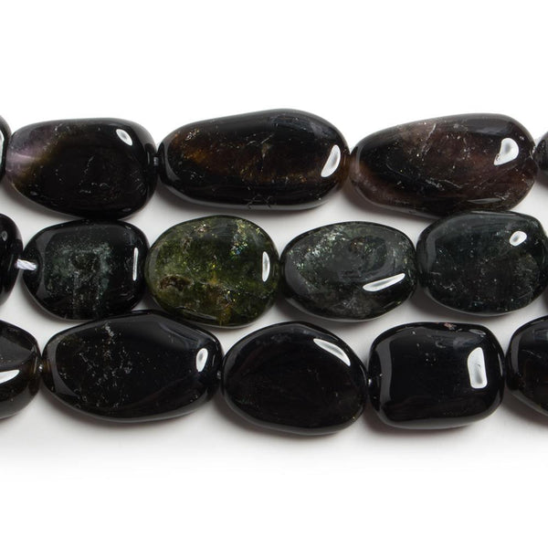 14.5x15.5-15.5x22.5mm Multi Color Tourmaline plain nuggets 16 inch 21 beads