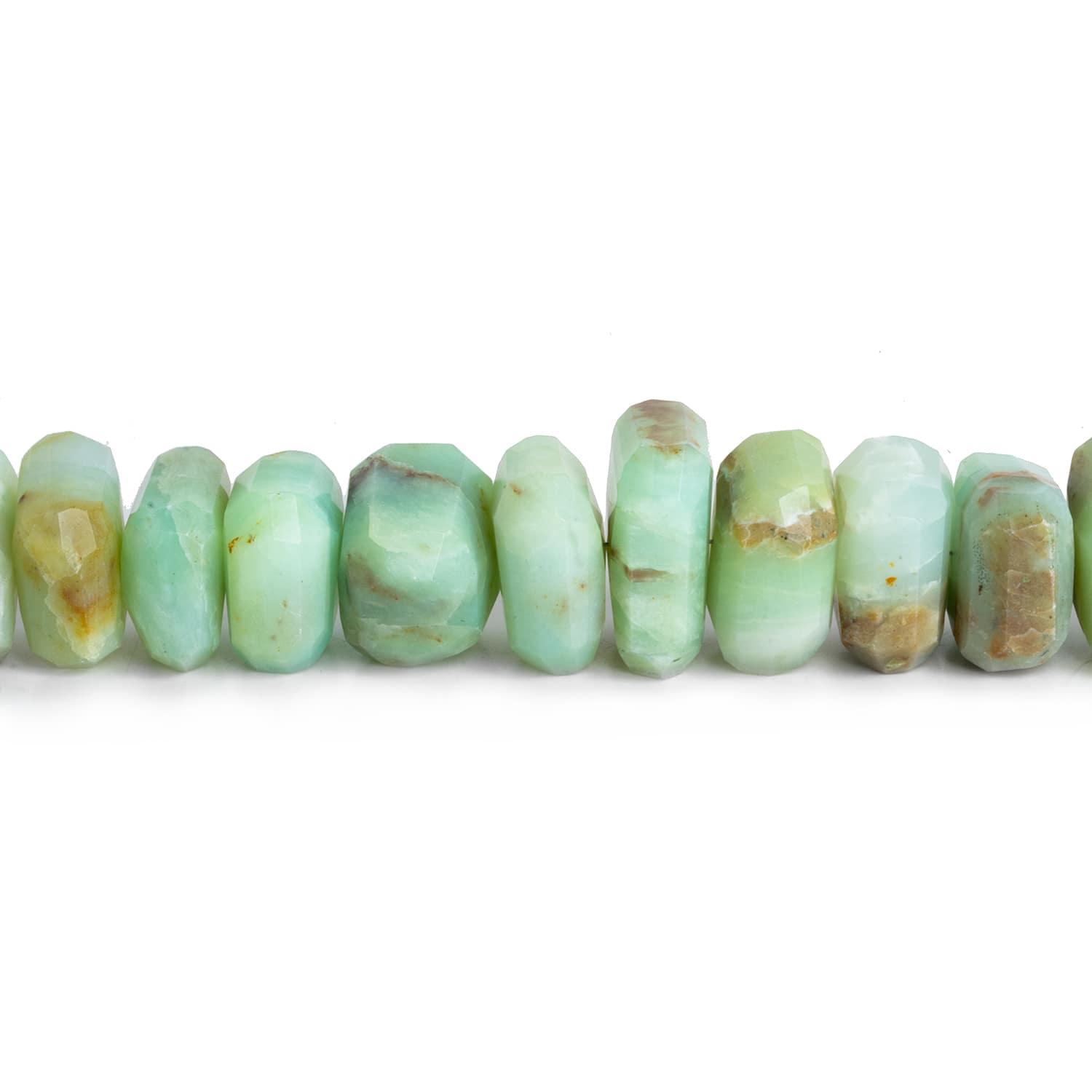 14mm Blue Peruvian Opal Faceted Nuggets 8.5 inch 27 beads - The Bead Traders