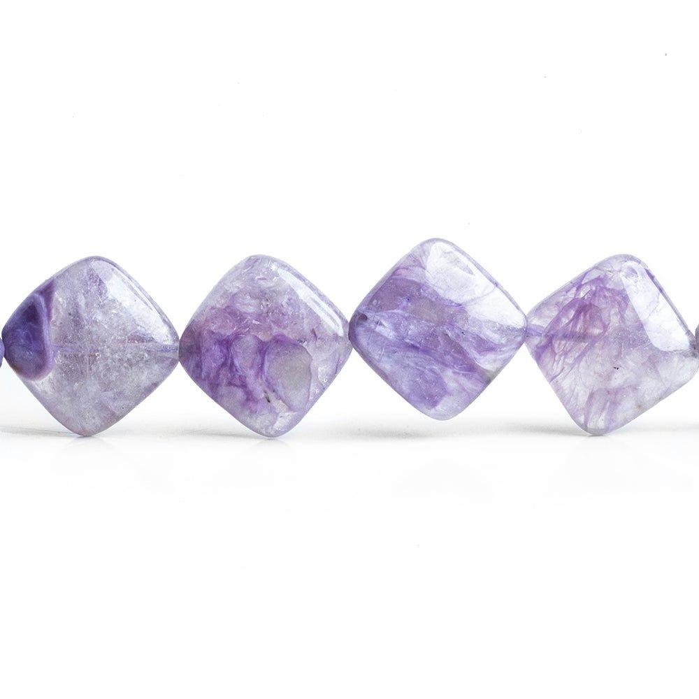 14mm Charoite plain pillow beads 15.5 inch 24 pieces - The Bead Traders