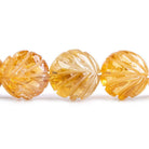 14mm Citrine Carved Faceted Coin Beads 8.5 inch 16 pieces - The Bead Traders