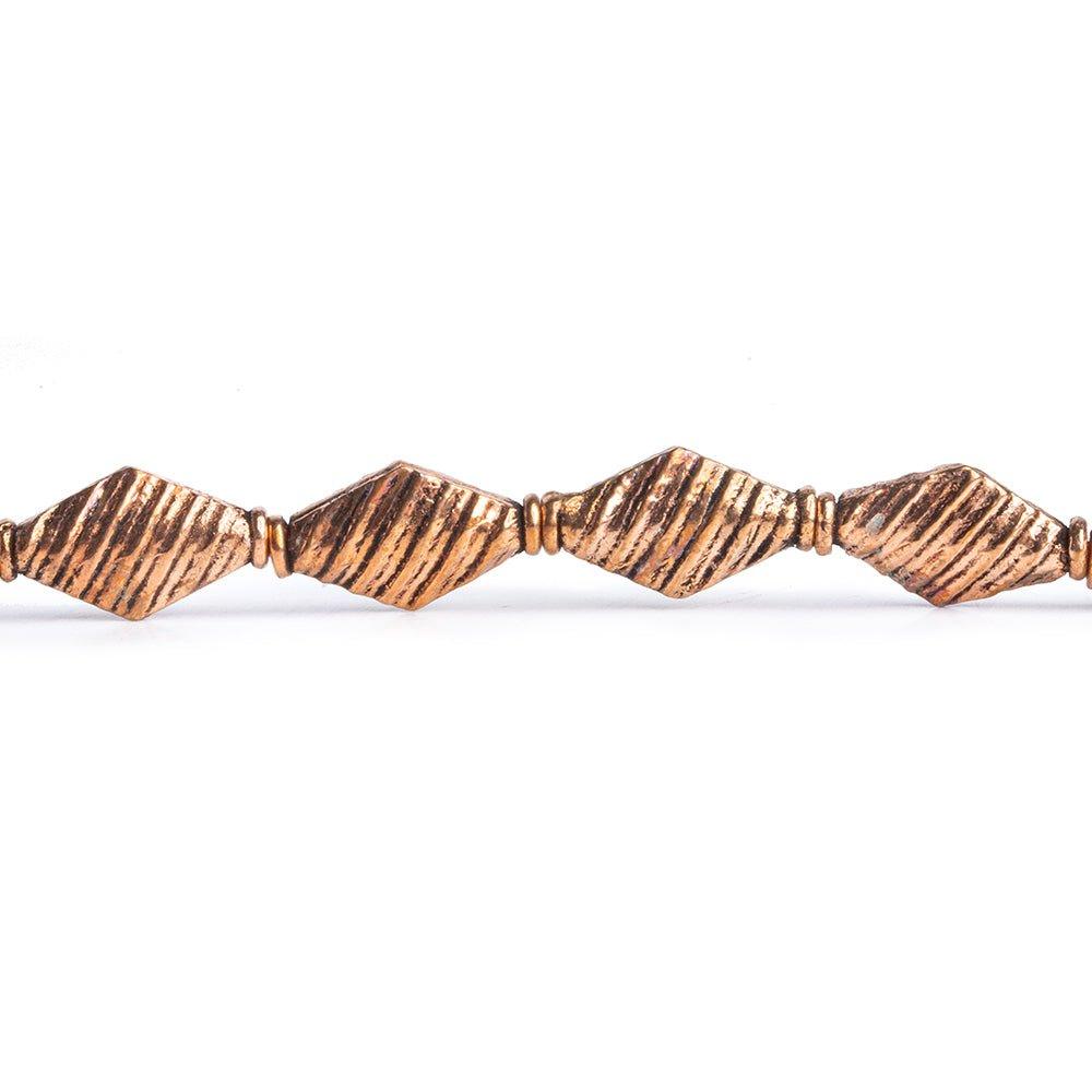 14mm Copper Bicone Beads 8.5 inch 18 pieces - The Bead Traders