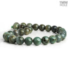 14mm Emerald Plain Rounds 16 inch 29 beads - The Bead Traders