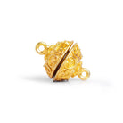 14mm Gold Plated Circle Design Magnetic Clasp 1 Piece - The Bead Traders