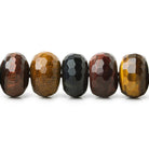 14mm Multi Color Tiger's Eye faceted rondelle beads 15.5 inch 46 pieces - The Bead Traders
