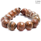14mm Red Banded Jasper large hole faceted rounds 8 inches 15 beads - The Bead Traders