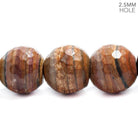 14mm Red Banded Jasper large hole faceted rounds 8 inches 15 beads - The Bead Traders