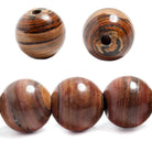 14mm Red Banded Jasper-like Clay large hole plain rounds 8 inches 15 beads - The Bead Traders