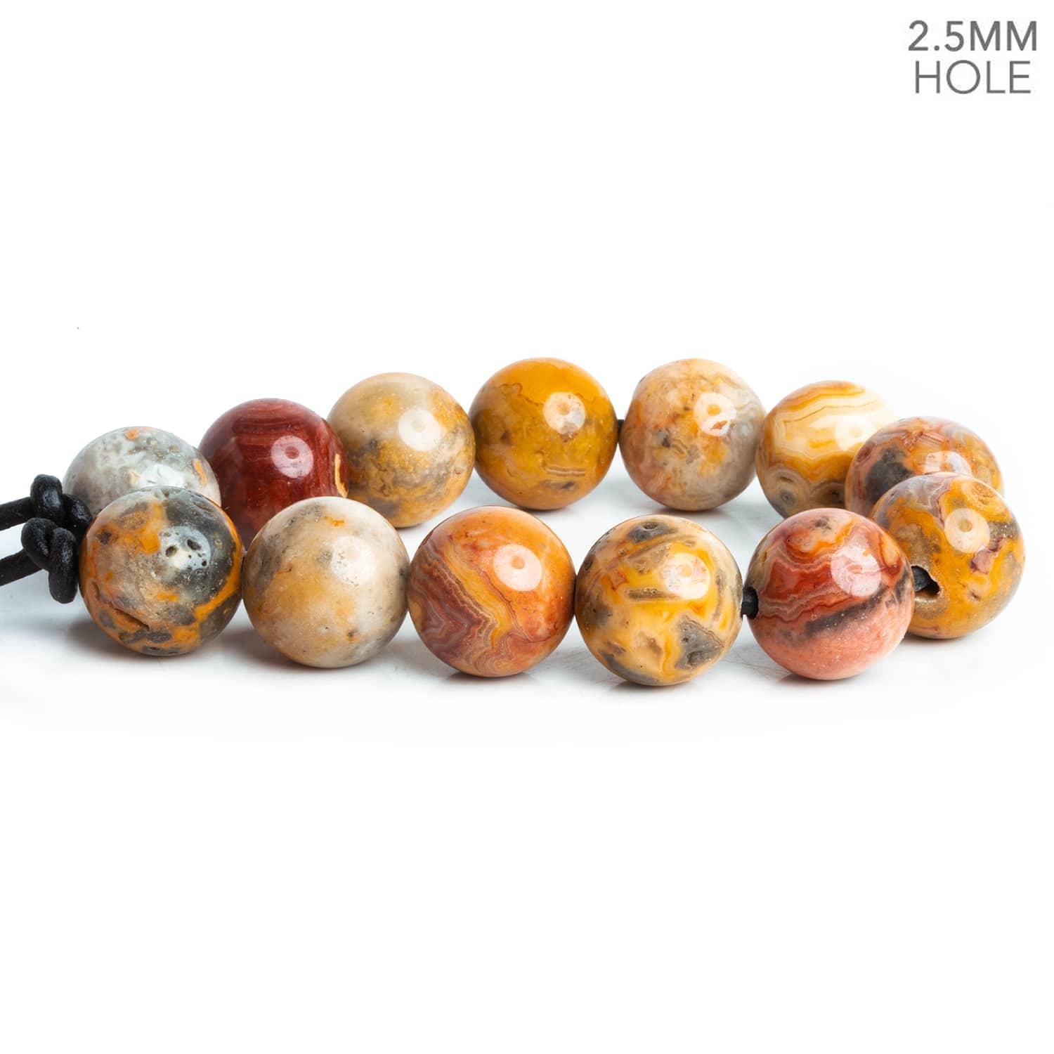 14mm Red Creek Jasper plain round beads 7 inches 13 pieces - The Bead Traders