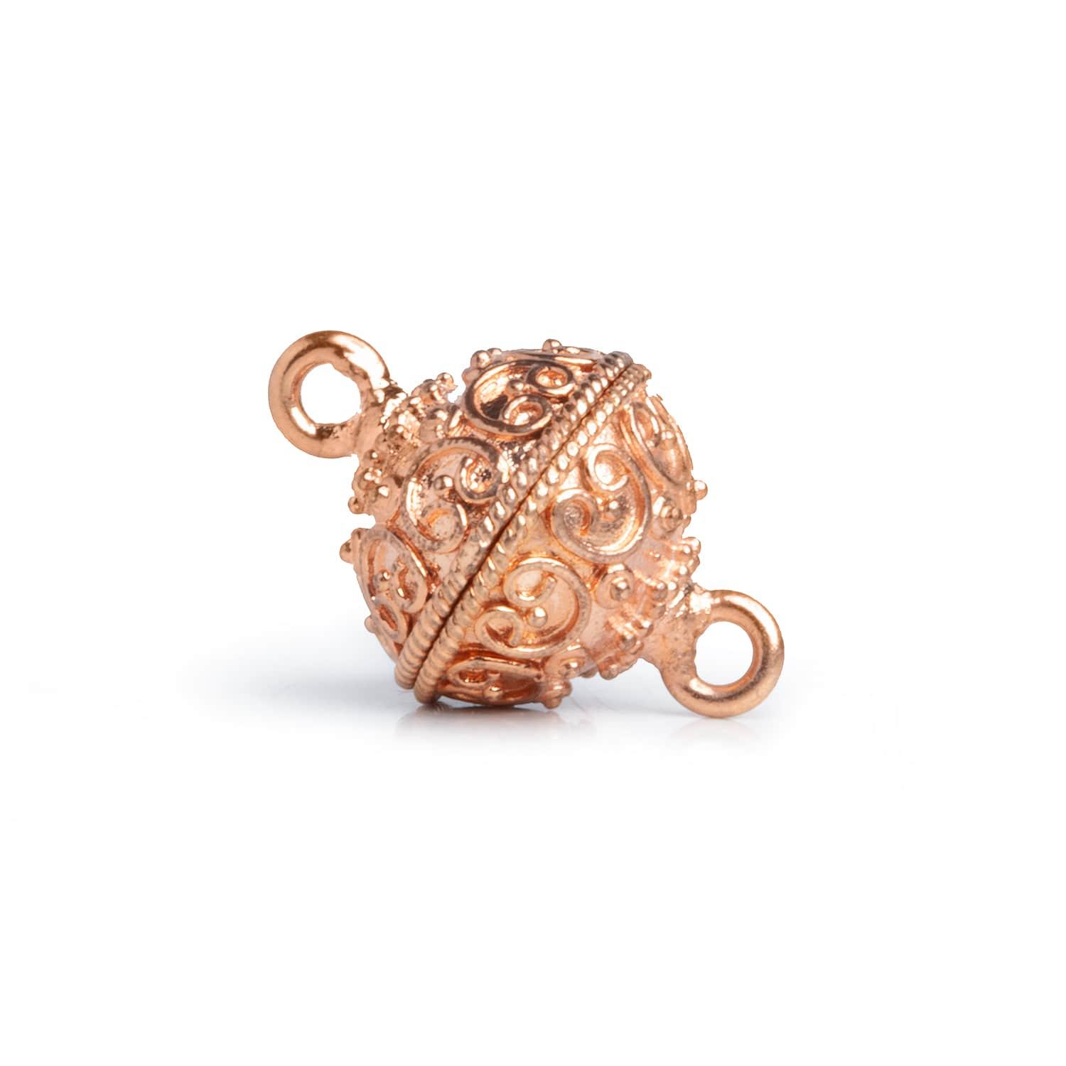 14mm Rose Gold Plated Persian Design Magnetic Clasp 1 Piece - The Bead Traders