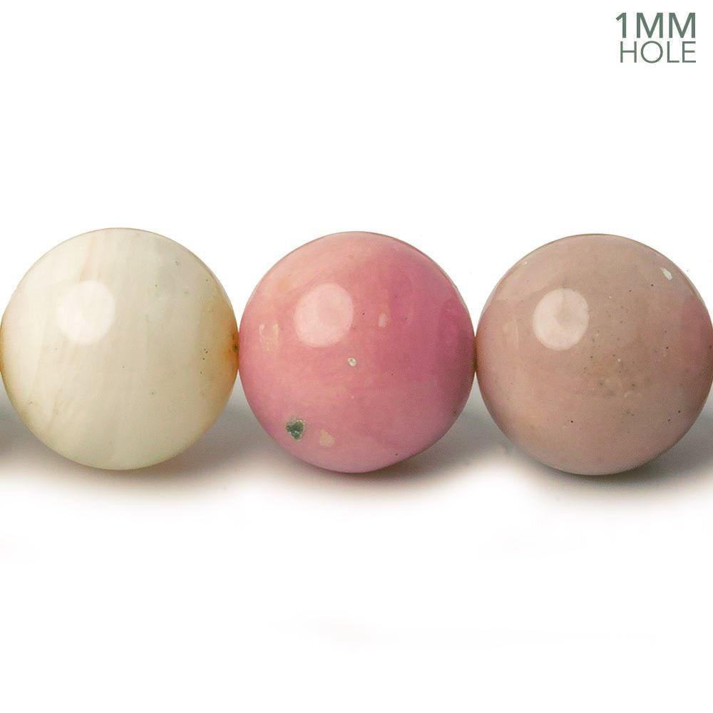14mm Shaded Pink Peruvian Opal plain rounds 16 inch 30 beads 1mm Large Hole A - The Bead Traders