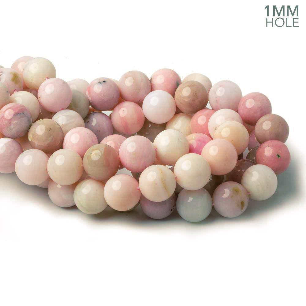 14mm Shaded Pink Peruvian Opal plain rounds 16 inch 30 beads 1mm Large Hole A - The Bead Traders