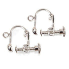 14mm Silver-tone Screwback Earring Finding, Set of 2 - The Bead Traders