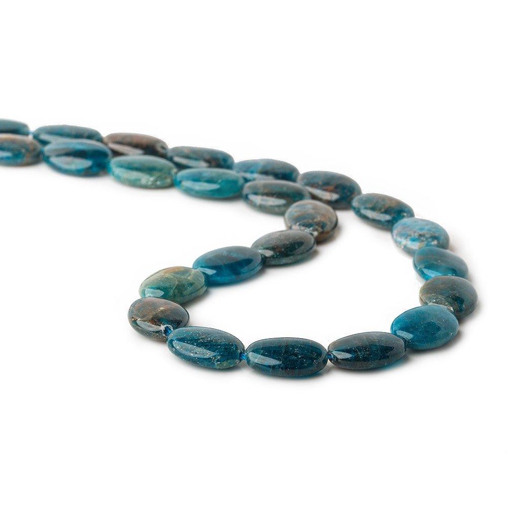 14x10-16x12mm Neon Blue Apatite plain oval beads 15 inch 25 pieces - The Bead Traders
