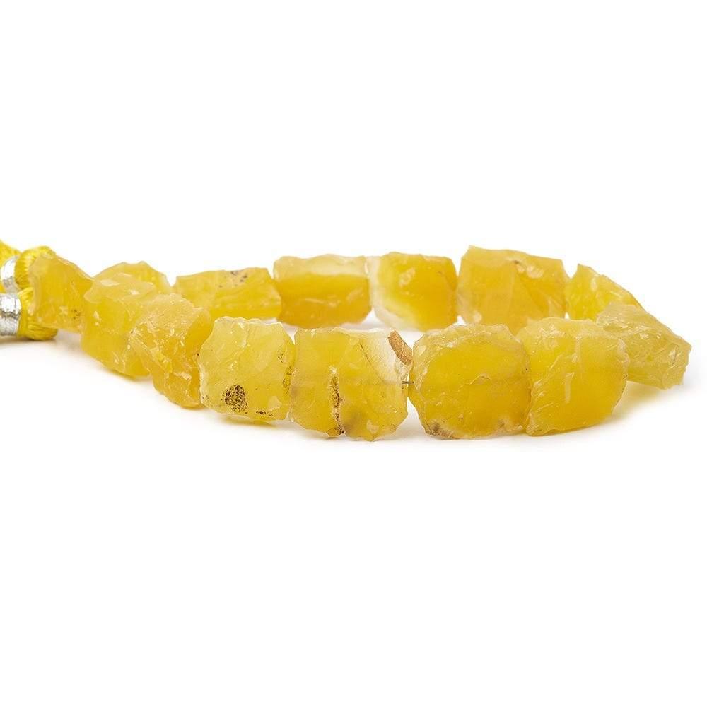 14x10-17x14mm Daffodil Yellow Agate Beads Hammer Faceted Mix 8 inch 14 pcs - The Bead Traders