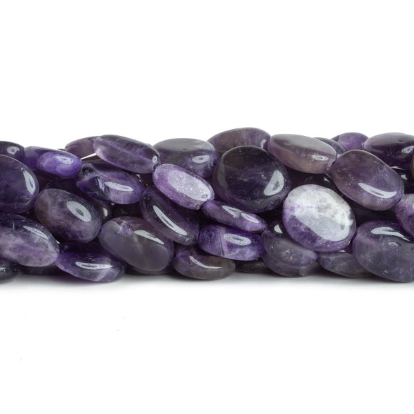 14x10mm Amethyst Plain Ovals 12 inch 20 beads