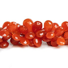 14x10mm Carnelian Faceted Pears 8 inch 51 beads - The Bead Traders