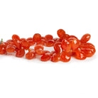 14x10mm Carnelian Faceted Pears 8 inch 51 beads - The Bead Traders