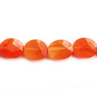 14x10mm Carnelian Orange Agate Faceted Oval Beads 16 inch 29 pieces - The Bead Traders