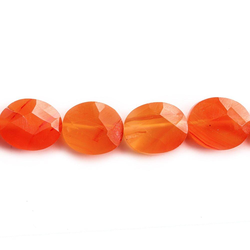 14x10mm Carnelian Orange Agate Faceted Oval Beads 16 inch 29 pieces - The Bead Traders