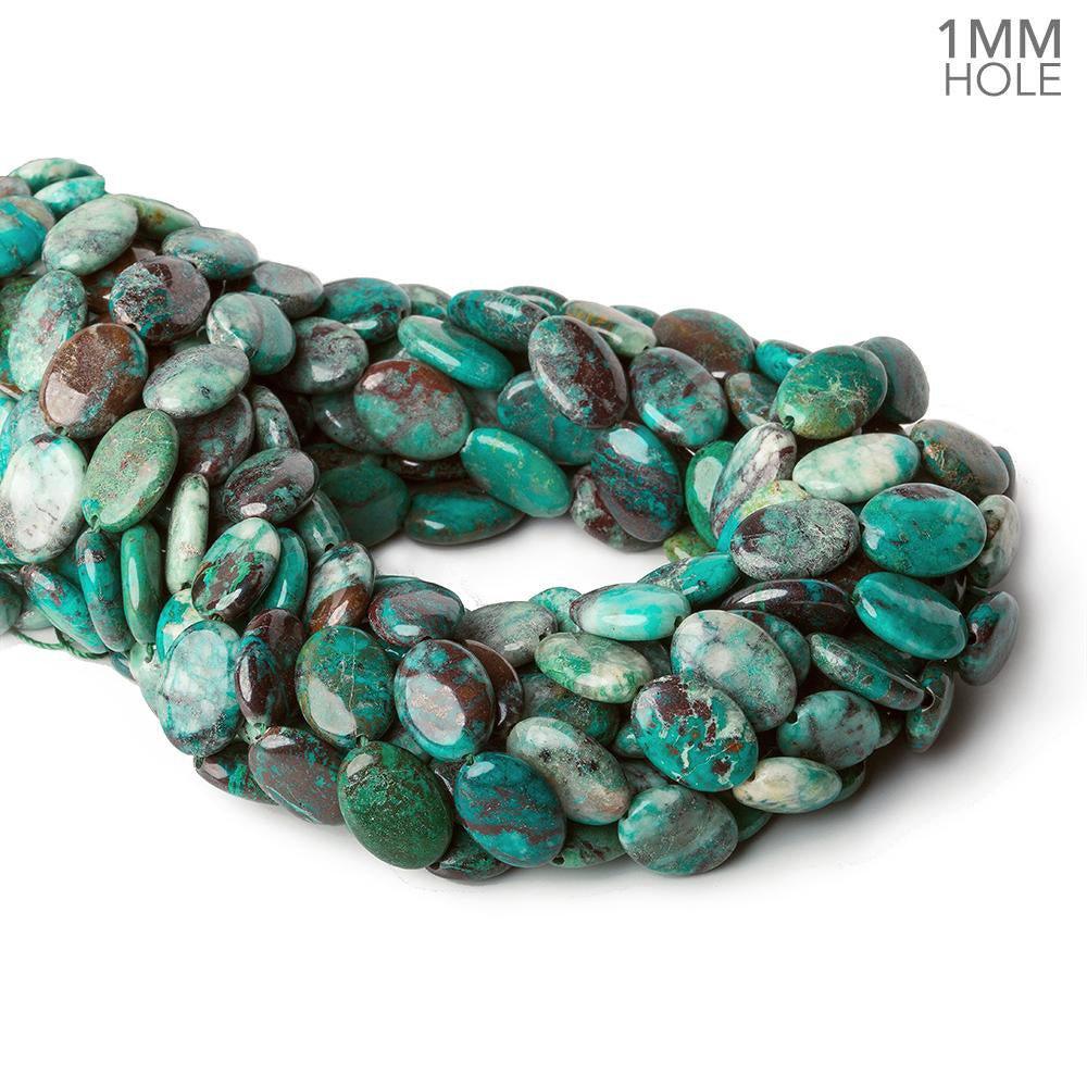 14x10mm Chrysocolla plain oval beads 15.5 inch 28 pieces - The Bead Traders