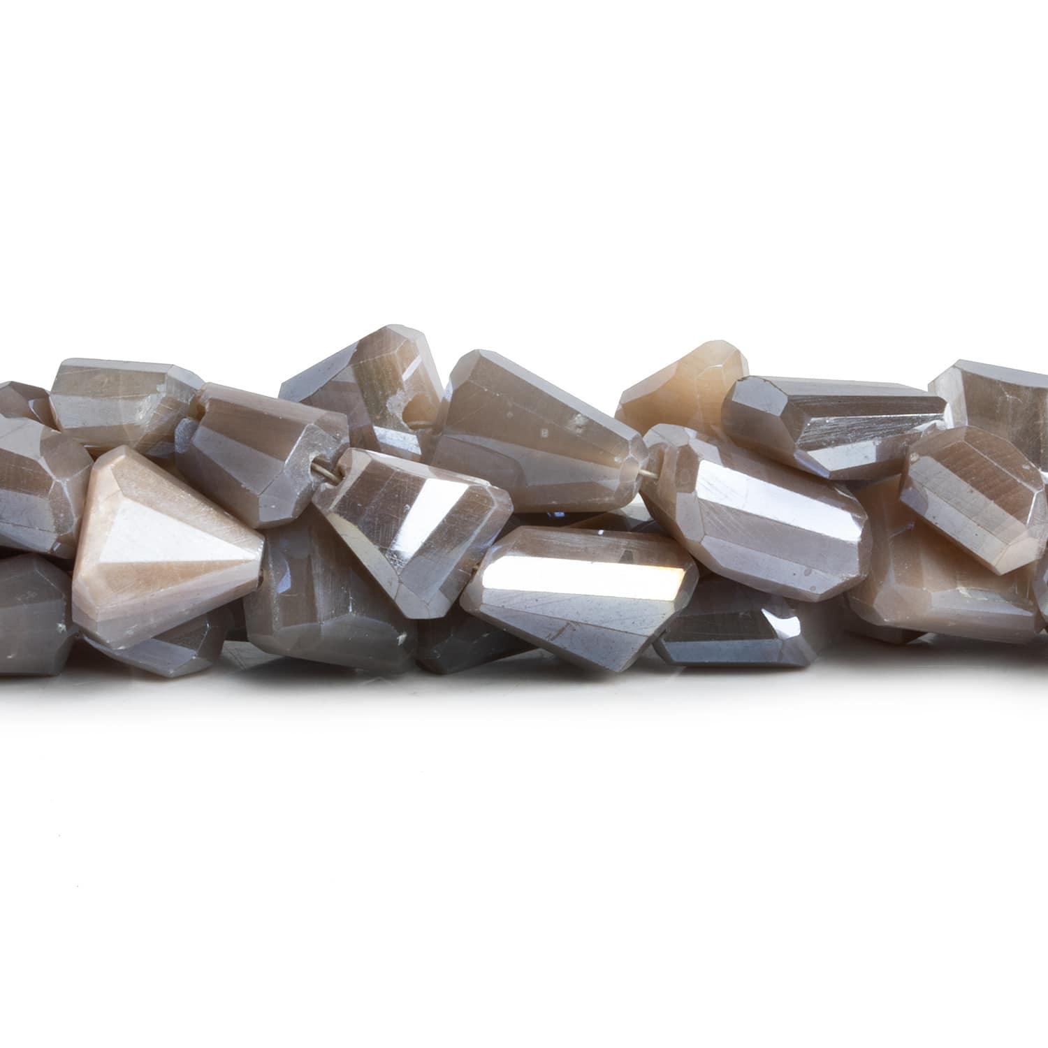 14x10mm Mystic Moonstone Faceted Nuggets 7.5 inch 15 beads - The Bead Traders