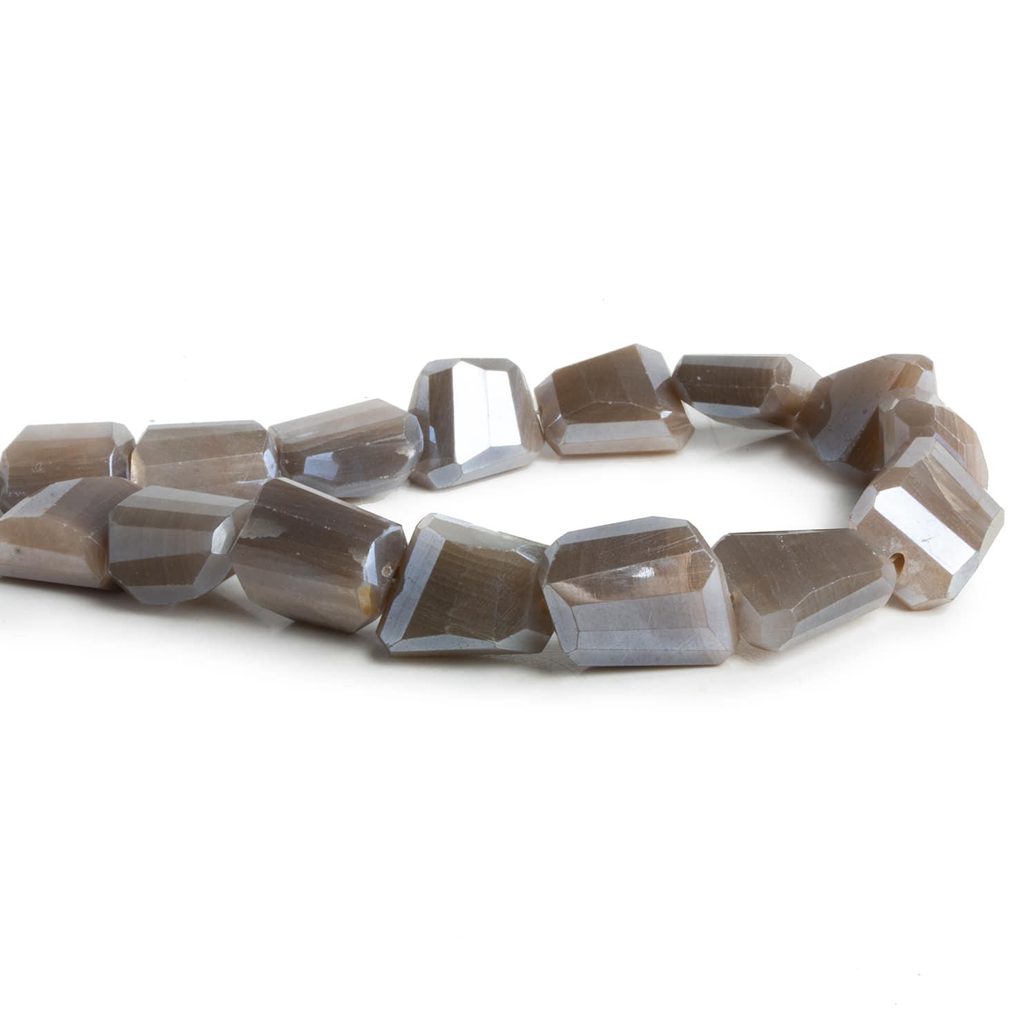 14x10mm Mystic Moonstone Faceted Nuggets 7.5 inch 15 beads - The Bead Traders