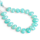 14x10mm Seablue Chalcedony Faceted Ovals 8 inch 18 beads - The Bead Traders