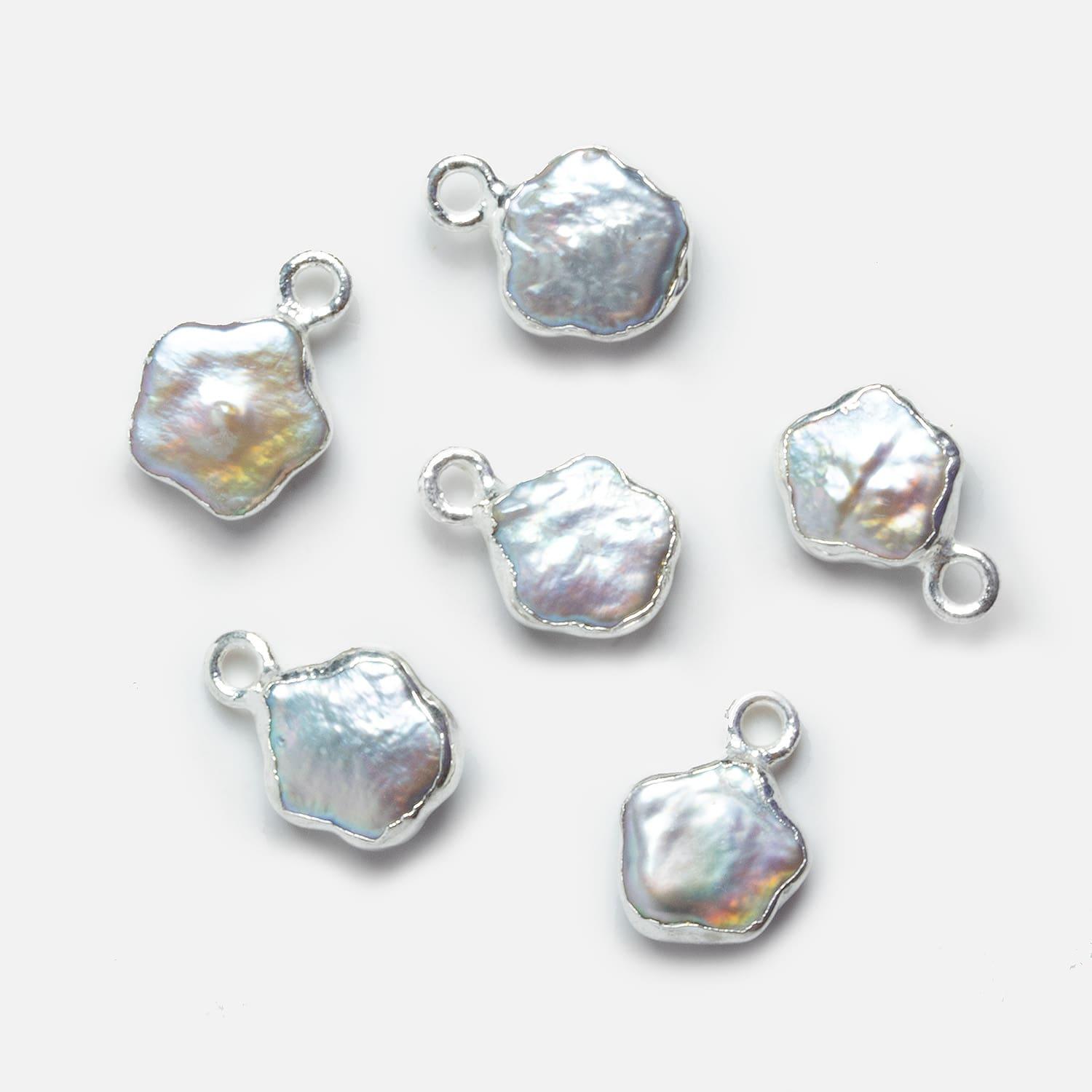 14x10mm Silver Leafed Star Pearl Pendant 1 Piece - The Bead Traders