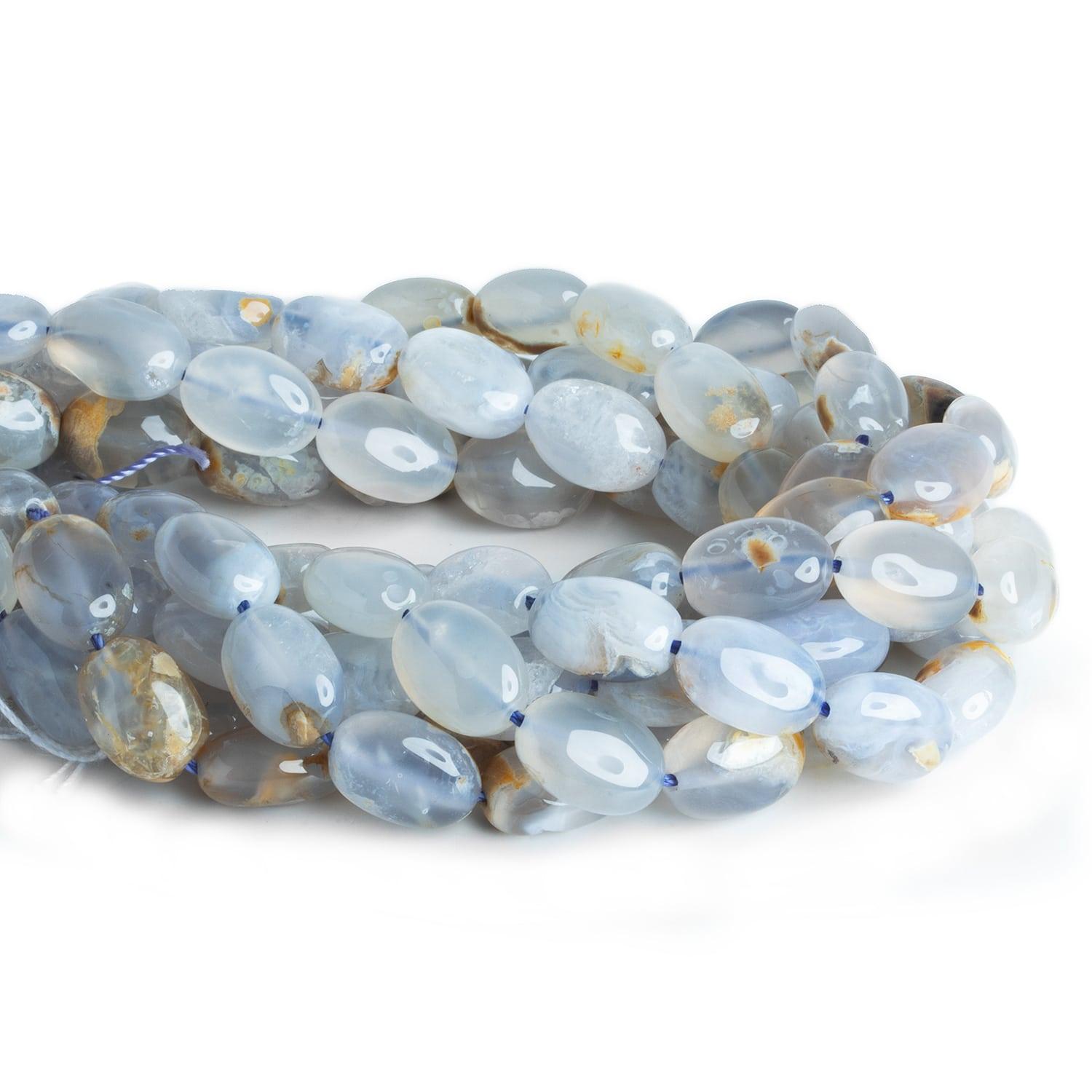 14x10mm Turkish Chalcedony w/ Matrix Ovals 14 inch 25 beads - The Bead Traders